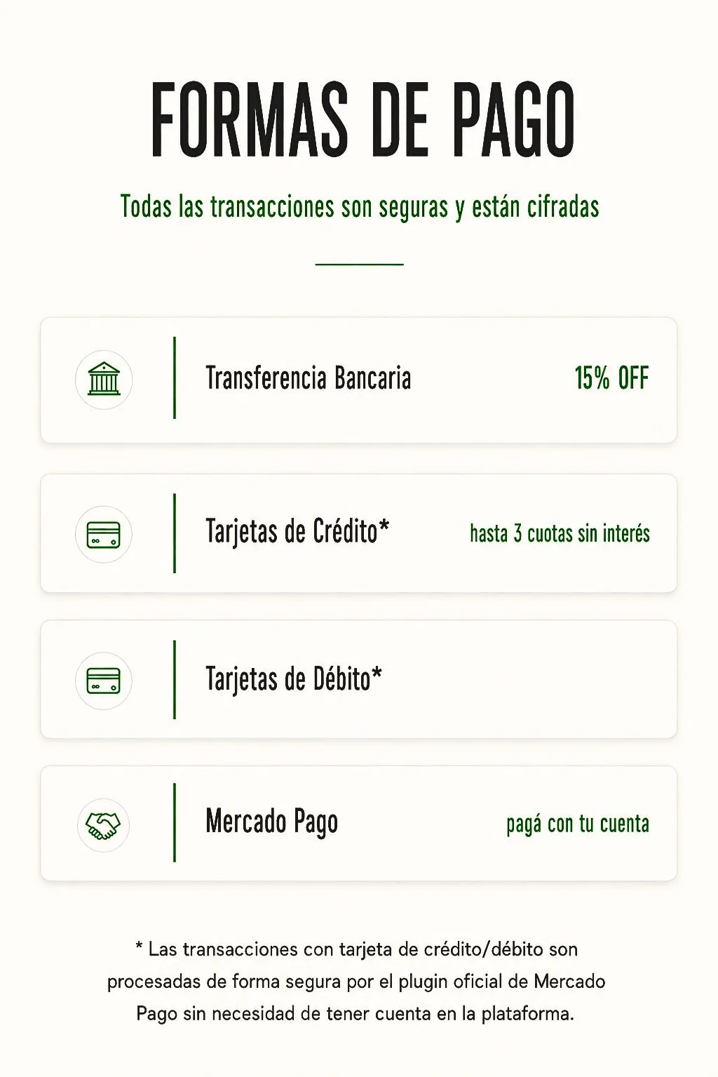 Formas de Pago